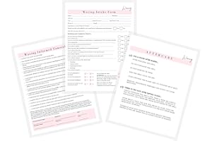 LASHICORN Waxing Intake, Consent, and Aftercare Form | Printed Physical 8.5 x 11" A1 Forms | Clients Signature | White and Pink Design