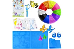 TWIRUSH 3D Pen Template, 3D Pen Filament PLA, Silicone Pad Stencil, with 2 Finger Protectors and Scissors, Large Silicone Pad 41.2x20.3 cm, 3D Printing Pen Accessories for Beginners
