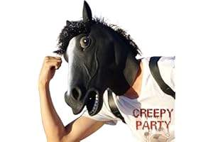 CreepyParty Máscara de Cabeza Animal de Látex de Fiesta de TrajeLujo de Halloween de Novedad Cabeza de Caballo