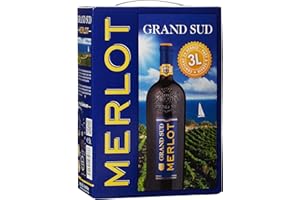 Grand Sud - Merlot aus Süd-Frankreich - Sortentypischer Trocken Rotwein - Großpackungen Wein Bag in Box 3l (1 x 3 L)