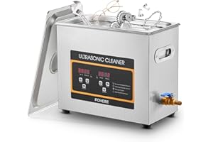 FOHERE Pulitore ad Ultrasuoni Macchina 6,5 L, professionale ad ultrasuoni digitale con riscaldamento e temporizzatore, ideale per gioielli, Occhiali Orologi, ricambi auto valvole, laboratori (6.5L)