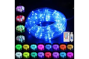 ‎WUJUN WUJUN LED Schlauch RGB Außen 10M 100 LED mit USB, IP68 Wasserdicht Lichtschlauch 16 Farben 4 Modi mit Fernbedienung & Timer, Bunt Lichterschlauch für Weihnachten Party Balkon Hochzeit Deko