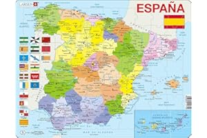 Larsen K85 Carte Politique de l'Espagne, édition Espagnol, Puzzle Cadre avec de 70 pièces