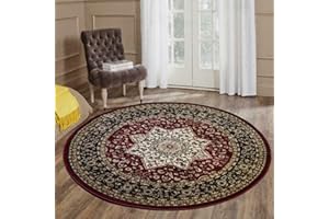GENERIC Online Bedding store Area Rugs –luxury modern traditional Area Rugs - Vintage Design carpet for hallway rugs (Red, 120 * 120cm (Round))