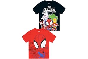Marvel T Shirt Bambino Spidey And His Amazing Friends Pacco da 2, Maglietta Ragazzo Estate, Abbigliamento Bambino