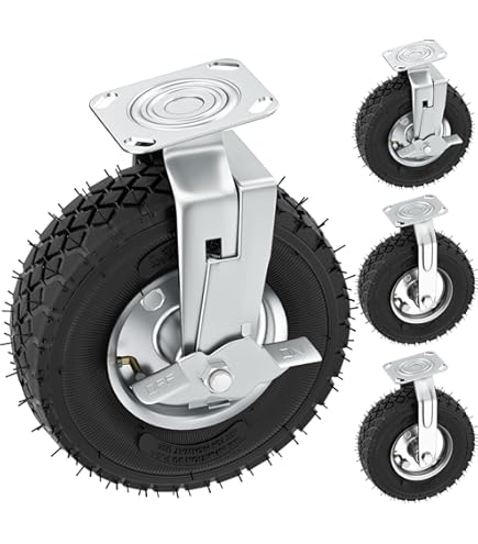 Ruote Gomma 4 Pezzi Cina Set Di 4 Ruote In Gomma Con Cuscinetti 2 Fisse E 2 Girevoli Diametro 5 Pollici Per 811599 - Foto 7