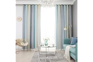 ‎FREYAMY Freyamy Gardinen Grau Beige Weiß Glänzend Sterne Vorhänge Blickdicht Kinderzimmer Halbtransparent H 160 X B 132cm Ösenvorhang 2er Set Mädchen Kindervorhänge Gardinen Verdunkelungsvorhang Wohnzimmer