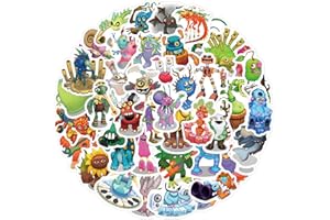 FANCICO 50 pegatinas de My singing monster para adolescentes y adultos, vinilos impermeables para videojuegos, botellas de agua, monopatín, guitarra