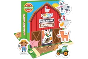 Curious Columbus Fridge Magnets for Toddlers 1-3 Year Olds. Refrigerator Magnets for Kids Baby ABC Learning Magnet Educational Toys Babies to Nursery and Reception (Farmyard Animals)