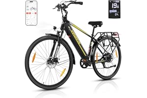 Vipdrive Bicicleta Electrica Adulto, 28'' Bicicleta Eléctrica de Montaña con Batería Extraíble 48V15AH, Ebike de 21 Velocidad con Pantalla LCD, Bicicleta Urbana Hombre Mujer con App