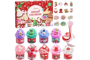 Slime adventskalender 2026 för barn, 24-dagars nedräkning slime julkalender