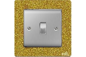 the sticker studio ltd Single Light Switch/Socket Surround Acrylic Finger Plate Gold Sequin