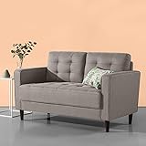 ZINUS Benton Loveseat Sofa, Estilo mediados de siglo, Montaje fácil sin herramientas, Cojines con mechón insertado en cuadríc