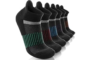 MOSEY KOSY Calcetines de Senderismo en Lana Merino Cortos Térmicos para Mujer y Hombre Running Trekking con Compresión 6 Pares