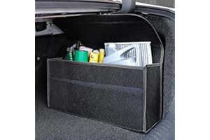Vinsani Car Boot Organiser Bag Anti Slip Foldable for Boot Storage Case Tool Bag Carpet Solution Interior Declutter Tidy Bag Organiser Tools - Suitable for All Vehicles - Black Large