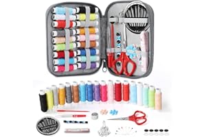 VynyQoo Kit da Cucito Professionale con 90 Pezzi Accessori Cucito, Mini Set Cucito da Viaggio Completo con Custodia per Trasporto, Kit per Ccucire per Principianti, Adulti, Emergenze