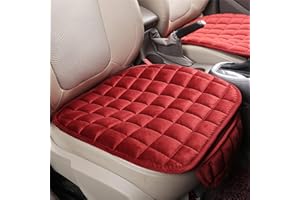 NZDFH Auto Sitzkissen, universelles Autositzkissen, Winter Autositzkissen, Weiche und warme Autokissen, Kratzfest, Bequeme Auto-Kissen für Auto, LKW, SUV, Rot, 52x49cm