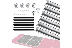 NuaSol Set di montaggio per tetto in lamiera fotovoltaica, supporto per 2 moduli, profilo a U, 20 cm, supporto per pannello solare con morsetto terminale, morsetto centrale e viti per pannelli solari