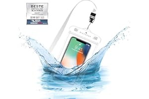 BLACKROX wasserdichte Handyhülle für iPhone 11, 12, 13, X/XS, 8, 7, 6s, Samsung S10, S9, S8, S7 - Wasserfester Schutz, Beachbag(Weiss)