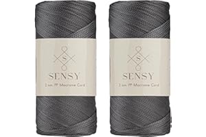 S SENSY 2 Garnstrange Sensy Premium 2 mm 230 Meter Polyester-Seil, 100% Polypropylen-Kordel Makramee-Kordel 2 mm Häkeltasche Kordel Makramee Seil Häkelgarn Geschenk für Strickwaren (Anthrazit)