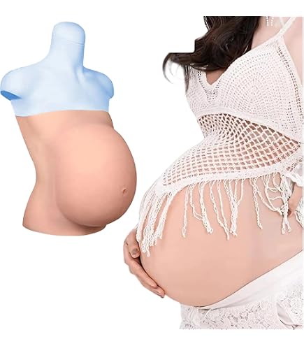 UIBAO Silikon-Fake-Bauch,Knstlicher Schwangerschafts-Fake-Bauch,  Lebensechter Geflschter Schwangerer Bauch,Geeignet Fr  Schauspieler,Schwangere-Requisiten-Modell,8-10months : Amazon.de: Fashion