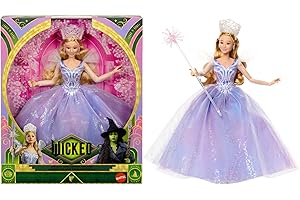 Mattel Wicked: Teil 2 von Universal Pictures Glinda Deluxe-Modepuppe mit abnehmbarem Outfit und 3 Accessoires, vom Film inspiriert, JFM13, [Mehrfarbig]