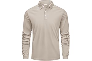 CAVVA Poloshirt Herren Langarm Golf Polo Shirt Atmungsaktives Schnelltrocknend Funktionsshirt Langarm Sportshirt Tennis Shirt