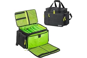 SUNDOY DJ Kabel Organizer Tasche – Kabeltasche mit Abnehmbarem Gepolstertem Boden & Trennwänden, Gig Bag für DJ-Equipment, Audio Kabel & Musik Zubehör (45.7 x 31 x 35.6-cm)