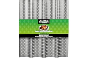 AMAGABELI GARDEN & HOME Amagabeli Stampo per Baguette, 38cm x 33cm Teglia Baguette, Stampo per Pane Francese Argento Con Rivestimento Antiaderente