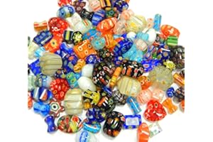 Perlin Millefiori - Perlas de cristal, mezcla de colores, para enhebrar, 80 unidades, R194 x 2