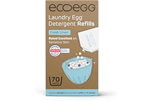 ecoegg Laundry Egg Refills – Non Bio Laundry Detergent for Sensitive Skin – 70 Washes Fresh Linen
