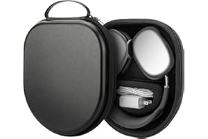 PHD KEISI Case for Apple AirPods Max Supports Sleep Mode, Hard Organizer Portable Carry Travel Cover Storage Bag (Black lychee)