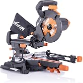 Evolution Power Tools R210SMS+ 210 mm Multi-Material Sliding Miter with Plus Package, Cuts Mild Steel, Aluminum, Plastic, Woo