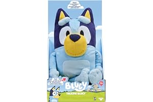 Bluey parlante de 33 cm, Peluche multilingüe parlante con 9 Frases y la canción de la Serie, Habla en 3 Idiomas Diferentes