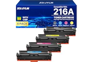 KUPYLM 216A (avec Puce) Cartouches de Toner Compatibles pour HP 216A W2410A W2411A W2412A W2413A pour HP Color Laserjet Pro MFP M183fw M182n M182 M182nw M155 M155a (Noir Cyan Magenta Jaune)