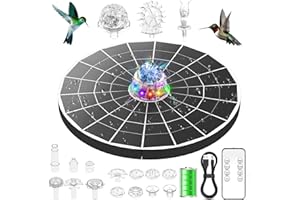 ‎AISITIN AISITIN 9 W LED Solar Fountain for Outdoor Use with Remote Control, Solar Floating Fountain Pump with 6000 mAh Battery, Fountain Styles, Solar Fountain for Outdoor Use with Crystal Ball for Garden