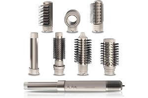 Cecotec Varmluftsborstar CeramicCare AirGlam Champagne. 1400 W, Multifunktion 8 i 1, Curl, Kam, Torkar och Eliminerar Krusningseffekten, 3 Hastigheter, 3 Temperaturer, Keramisk Beläggning.