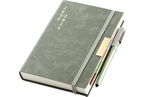 DONFULFIP 2025-2026 Diary A5 Page a Day,Diary 2025-2026 from Aug to Aug,13Months Planner 2025-2026,Hardcover Daily Planner with Colorful Monthly Tabs,Pen,Pen Loop, Inner Pocket, Bookmarks (Green)