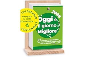 BLUBIRD Calendario Motivazionale 2026 con Supporto in Faggio | Oggi è il giorno migliore | Un Pensiero Filosofico e Positivo per 365 Giorni | Idea regalo Geniale