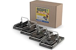 NOPE! Pièges à Rats Réutilisables (Lot de 4) – Ultra Puissants & Instantanés – Anti Rats & Souris pour Intérieur et Extérieur – Capture Hygiénique