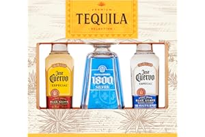 1800 Silver and Jose Cuervo Especial, 3 x 5cl bottles, Premium Tequila Selection Gift Pack for Christmas and Birthdays by Blue Tree Gifts