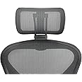 ERGOKING Headrest For Office Chair - Office Chair Headrest Attachment Compatible With Herman Miller Aeron Remastered Fully Adjustable Height & Tilt, Removable Coat Hanger Graphite Frame, Graphite Mesh