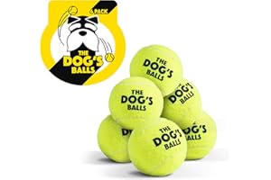 The Dog's Balls, Dog Tennis Balls, 6-Pack Yellow Dog Toy, Strong Dog & Puppy Tennis Ball