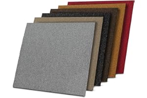 CASA PURA 1 m² - Piastrelle per moquette, autoportanti, per ufficio e commerciale, per piastrelle, 50 x 50 cm, robusto tappeto, piastrelle per pavimenti con retro in vinile antiscivolo (marrone, 4 pezzi)