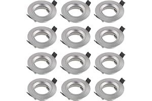 ‎SEBSON SEBSON Gehäuse für Einbaustrahler mit GU10 Fassung LED Halogen 230V - Einbaurahmen Aluminium, Lochdurchmesser 65mm (min. 60mm, max. 70mm) für Deckenbeleuchtung - 12er Set