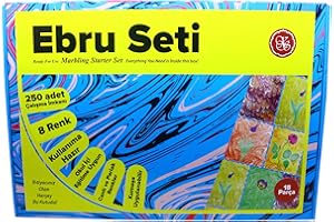 Koza Sanat 18 Tlg. Ebru Seti | Marmorset | Marbling Set | Marmoriersett | Malerisett Kit d'apprentissage en marbre | Ebru Başlangiç SETI