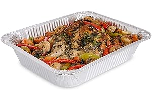 EURO DISPOSABLES 10 Pack Heavy Duty Aluminum Foil Pans ~ Disposable Baking Trays ~ 13 x 9inch (32 X 26cm) ~ Great for Baking Roasting Broiling Cooking Food Storage & More.