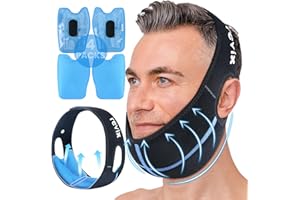 REVIX Wisdom Teeth Ice Pack Head Wrap with 3D Sewing Jaw Ice Pack for Face Oral Surgery Pain Relief for TMJ, Tooth Extraction & Teeth Removed, Extra Snug Fit with 4 Hot Cold Gel Packs Reusable, Black