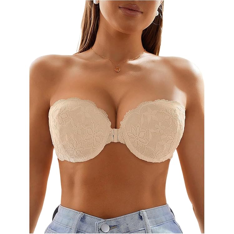 Wireless Comfort Bra Women's Strapless Bras 3-Piece Set Front Closure, Wireless, Backless Bandeau Bralettes For Comfort & Casual Wear Strapless Bras Women Wireless Comfort Bra Women's Strapless Bras 3-Piece Set Front Closure, Wireless, Backless Bandeau Bralettes For Comfort & Casual Wear Strapless Bras Women