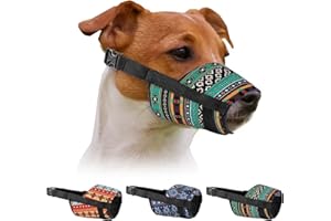 MUROM Pattern Dog Muzzle for Small Medium Large Dogs Puppy Print Adjustable Breathable Pet Muzzles Anti Barking Biting Mouth Cover (Tribal, S)